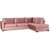 Brandy Lounge Sofa offen rechts - Dusty pink (Samt)