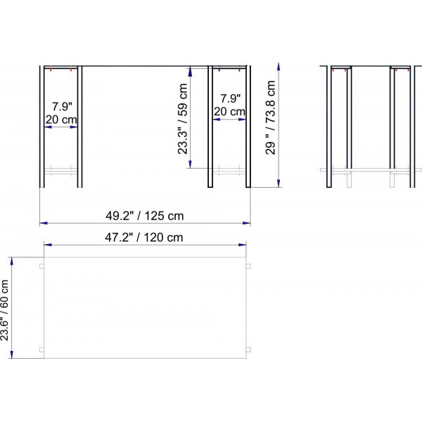 Lesepult 125x60 cm - Schwarz/Walnuss Lesepult 125x60 cm - Schwarz/Walnuss