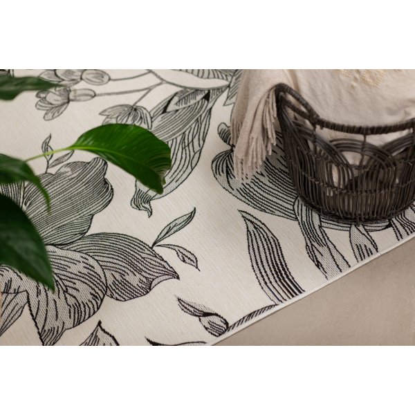 Domani Flower flach gewebter Teppich Weiß Domani Flower flach gewebter Teppich Weiß