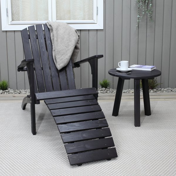 Kungshamn Liegestuhl mit Fußstütze - Schwarz Kungshamn Liegestuhl mit Fußstütze - Schwarz