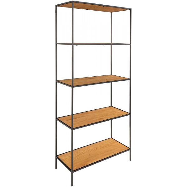 Weies Regal - Schwarz/Eiche-Nachbildung