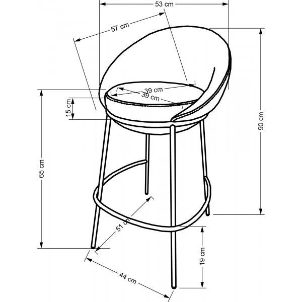 Pelican Barhocker 118 - Grau Pelican Barhocker 118 - Grau