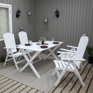 Scottsdale Outdoor-Gruppentisch 150 cm inkl. 4 Kungshamn-Positionssthle - Wei