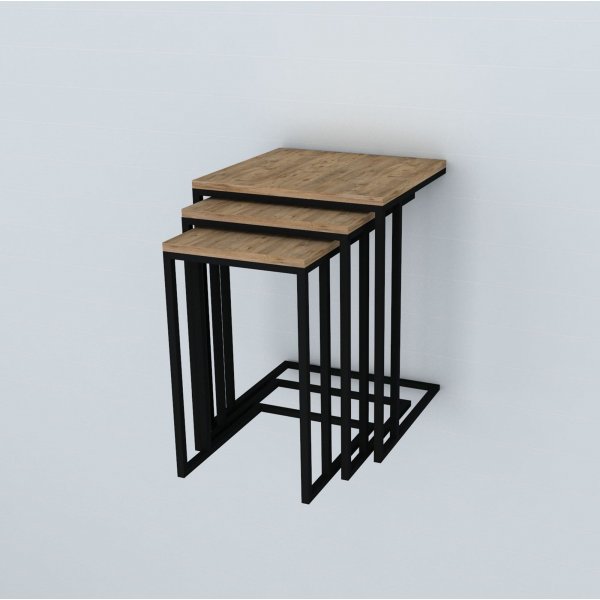 Pino Wetttisch 38x28 | 38x34 | 40x40 cm - Nussbaum/schwarz