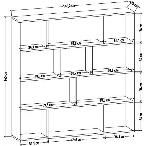 Hodbi Bücherregal - Weiß/Anthrazit Hodbi Bücherregal - Weiß/Anthrazit