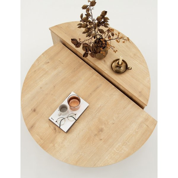 Podium-Couchtisch 90 x 90 cm - Saphireiche