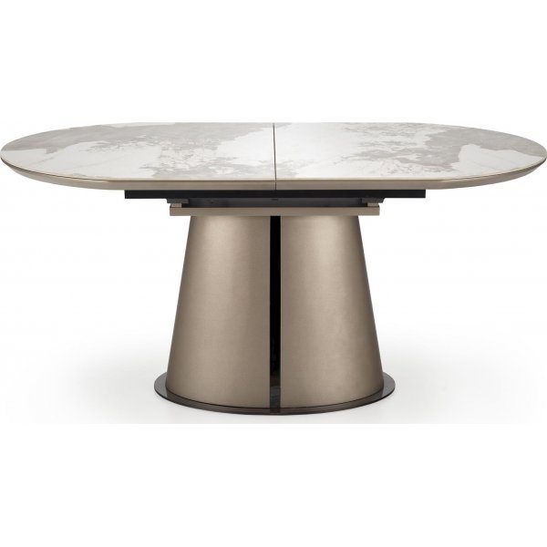 Robinson Esstisch 160-200 x 90 cm - Beiger Marmor/Cappuccino/Schwarz Robinson Esstisch 160-200 x 90 cm - Beiger Marmor/Cappuccino/Schwarz