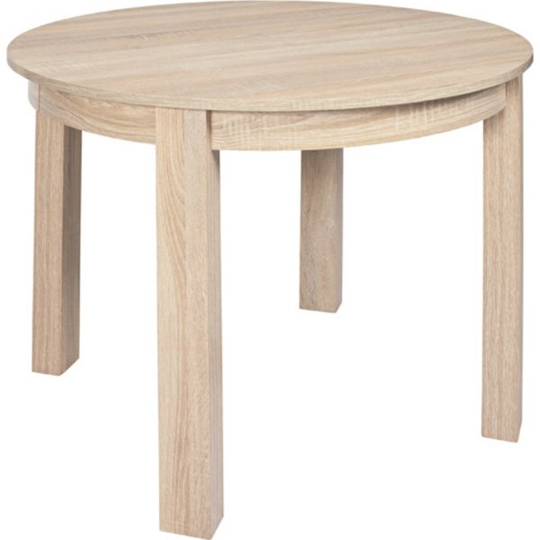 Bernardin runder Esstisch ausziehbar 95-195 x 95 cm - Eiche wei getncht