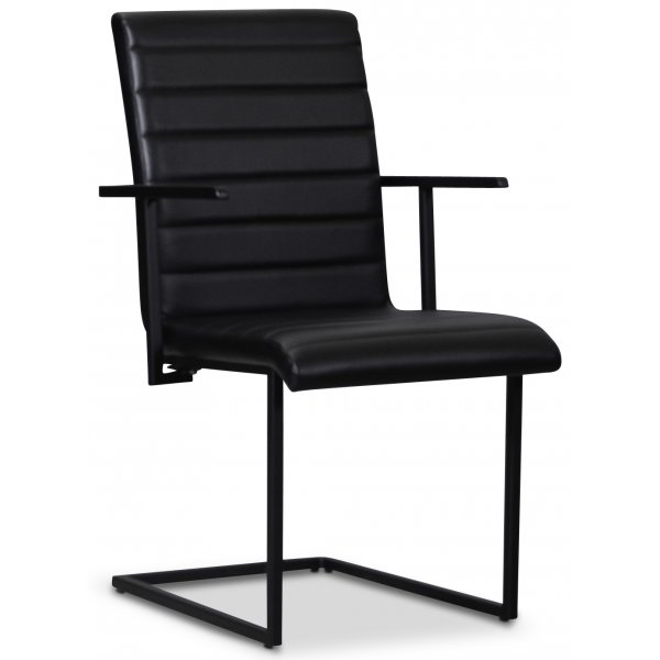 Lazio Sessel schwarz Metall - Schwarz PU