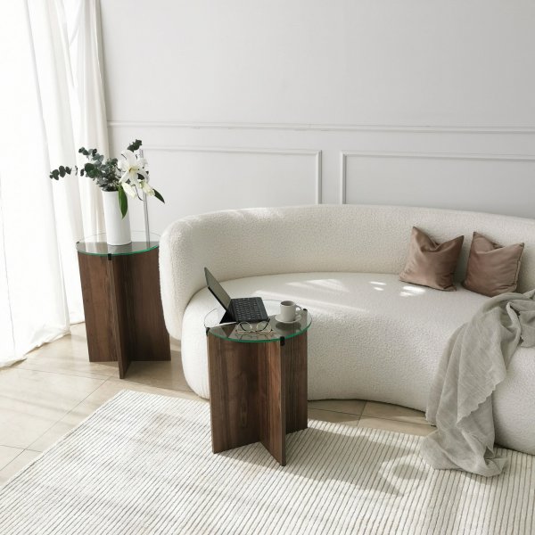 Lily Beistelltisch 40/40 cm - Nussbaum