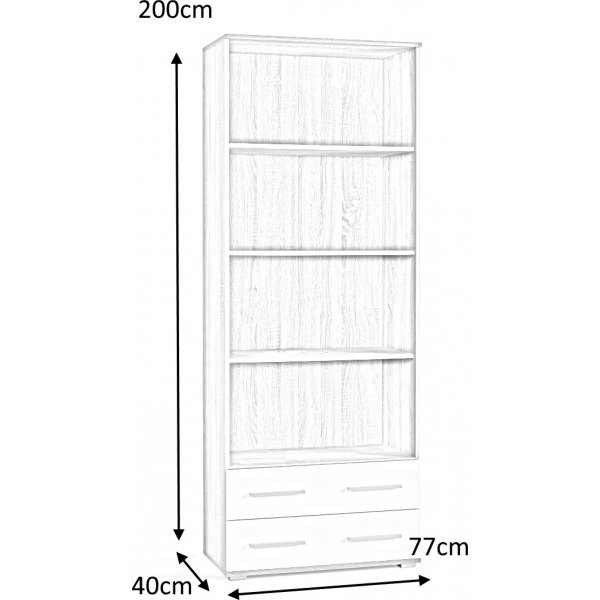 B�cherregal Abdel - Wei�/Eiche