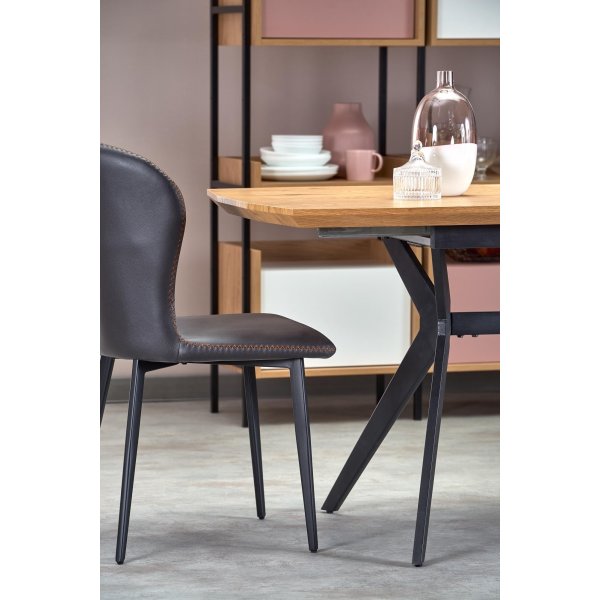 Assis Esstisch 140-180 x 80 cm - Eiche/schwarz