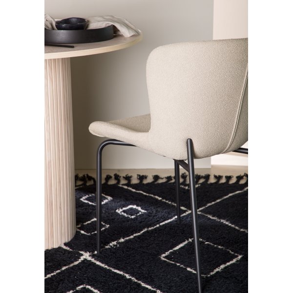 Modesto Esszimmerstuhl - Beigefarbenes Boucl