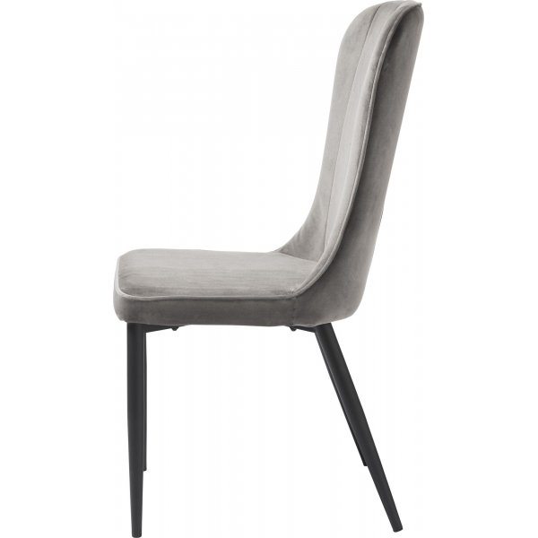Caia Esszimmerstuhl aus grauem Samt Caia Esszimmerstuhl aus grauem Samt