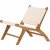 Rike Loungesessel - Creme PU/Teak