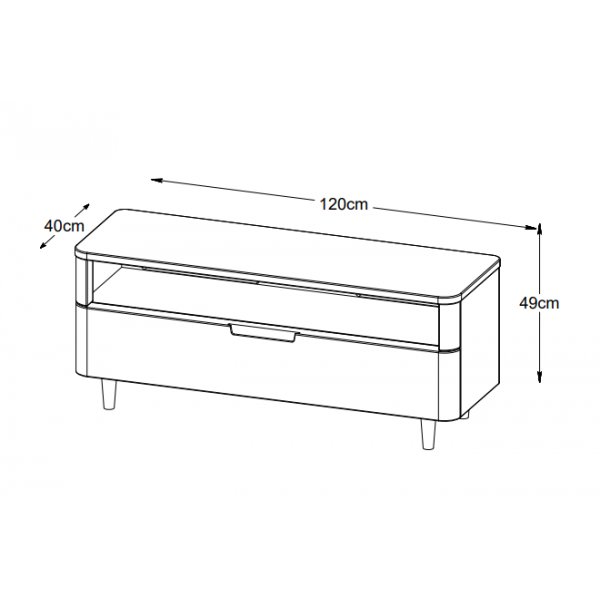 Odessa TV-Bank in geölter Eiche / Weiß Odessa TV-Bank in geölter Eiche / Weiß