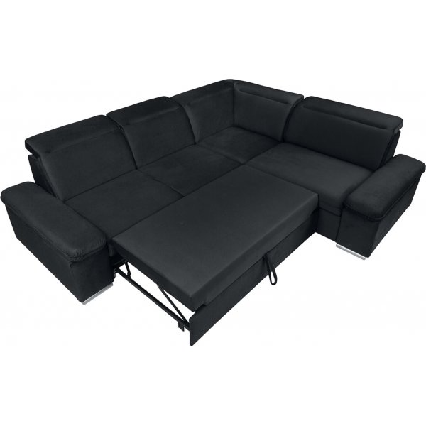 Darby Ecksofa rechts - Schwarz