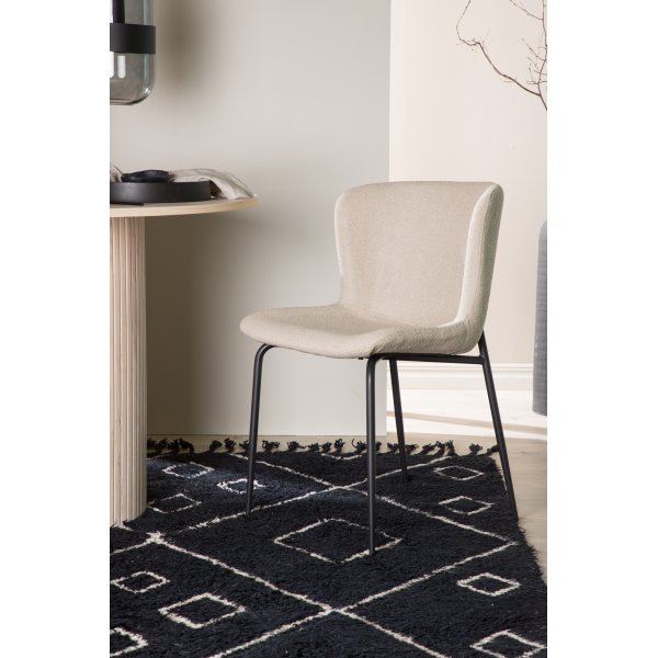 Modesto Esszimmerstuhl - Beigefarbenes Boucl