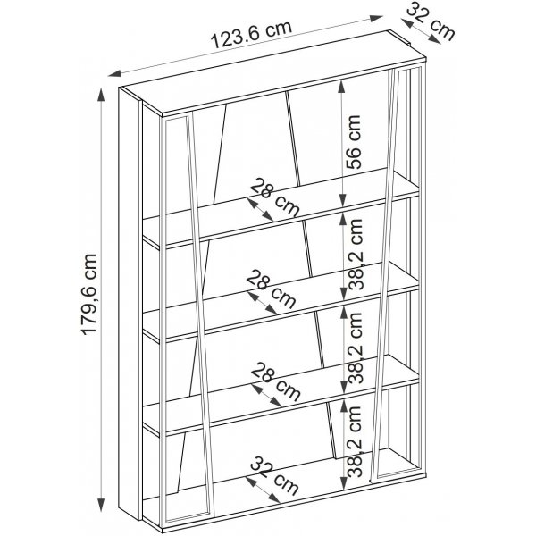 Lissa B�cherregal - Saphireiche/Wei�