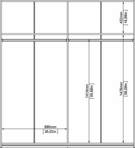 Verona Kleiderschrank - Weiß Verona Kleiderschrank - Weiß