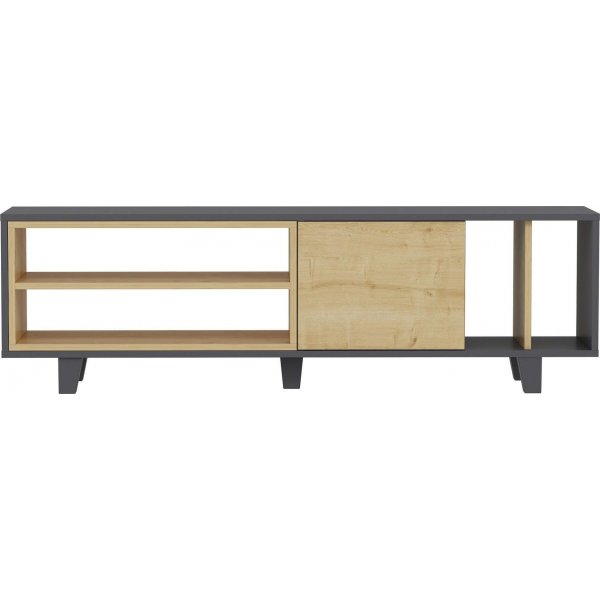 Rosmar Medienbank - Anthrazit/Eiche