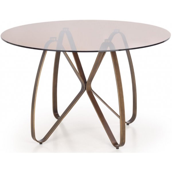 Rhonda runder Esstisch 120 cm - Braun / Antikgold Rhonda runder Esstisch 120 cm - Braun / Antikgold