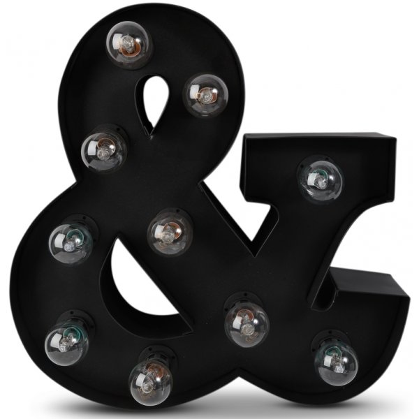 Buchstabenlampe (&) H40 cm - schwarz
