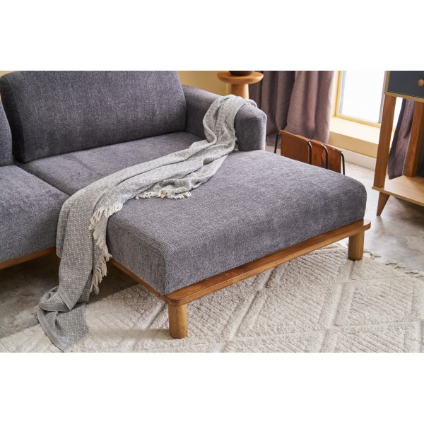 Reims Diwansofa rechts - Grau