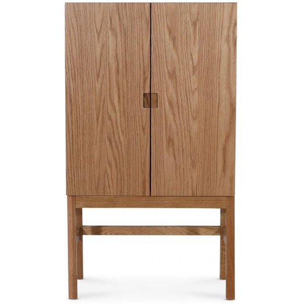 Ebener Schrank mit glatten Türen - Eiche