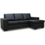 Solna Divan Sofa Rechts - Schwarzes Leder (gebunden)