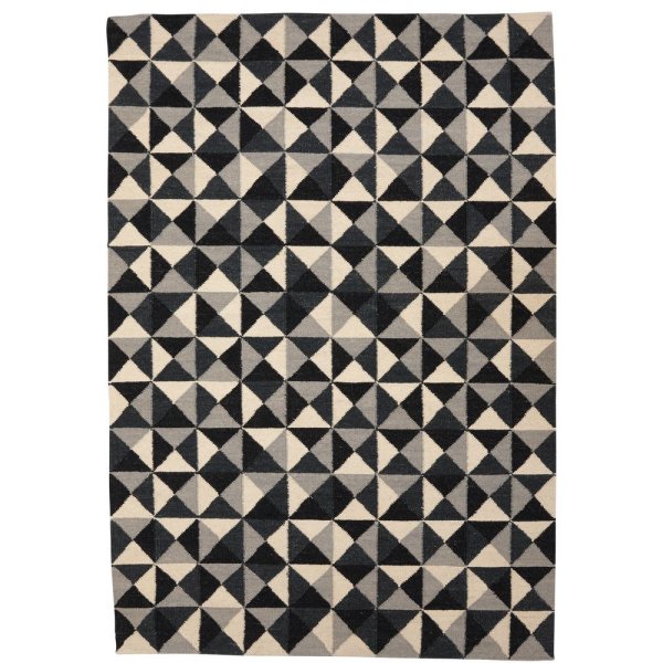 Kelim Teppich Harlekin - Schwarz