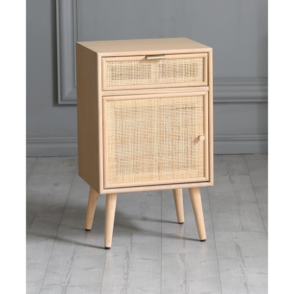 Nachttisch aus Rattan/Eiche - Stockholm + Mbelfe