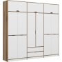 Elina Kleiderschrank 277 x 52 x 253 cm - Wei/Braun
