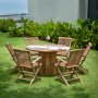 Salt Outdoor-Gruppe in Teak: runder Tisch mit 6 Sesseln
