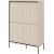 Trendschrank H140 cm - Beige/Schwarz