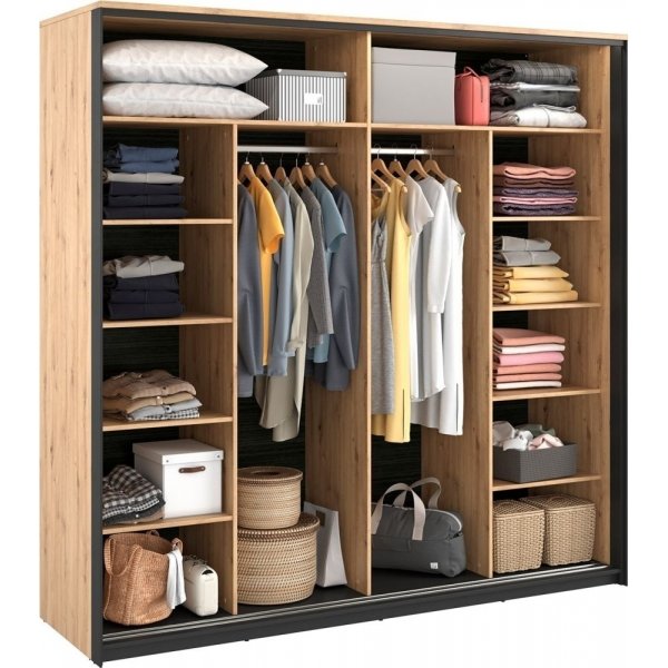 Quant Cuarto Kleiderschrank 220 cm - Artisan Eiche/Schwarz