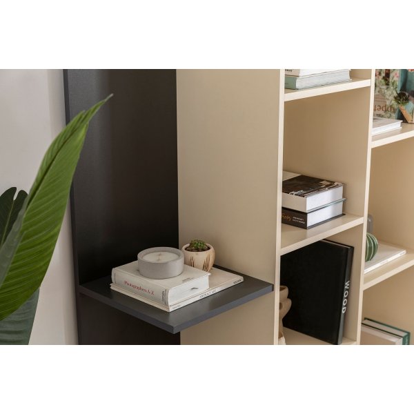 Frank B�cherregal - Beige/Anthrazit