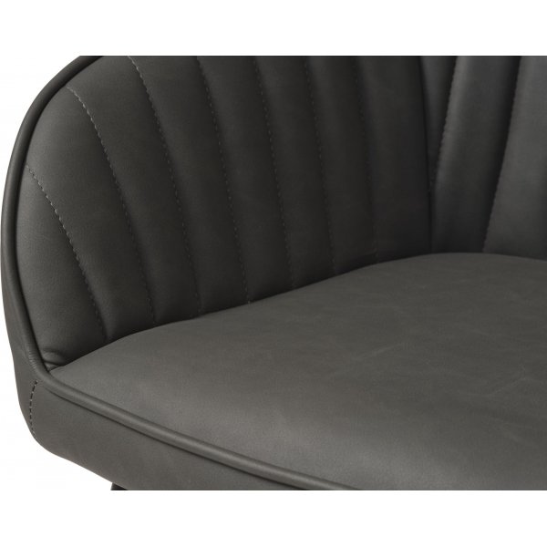 Boston-Sessel aus grauem PU