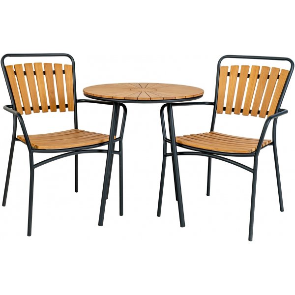 Cleveland runder Esstisch Ø70 cm - Teak/Schwarz Cleveland runder Esstisch Ø70 cm - Teak/Schwarz