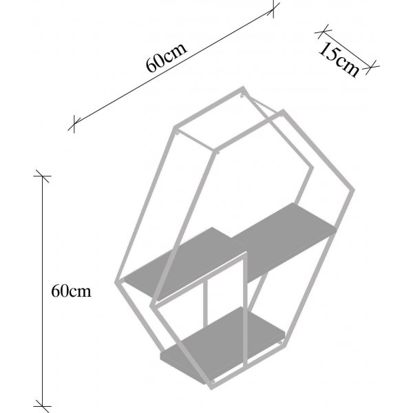 Narcissus Wandregal - Schwarz/Walnuss