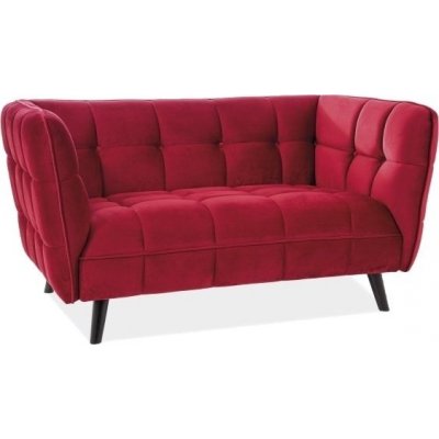 Renae 2-Sitzer-Sofa aus Wiener rotem Samt