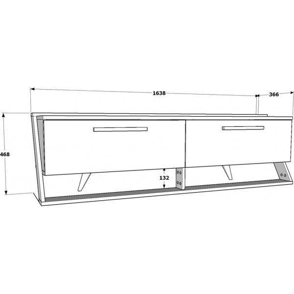 Astryd Medienbank - Weiß/Walnuss Astryd Medienbank - Weiß/Walnuss