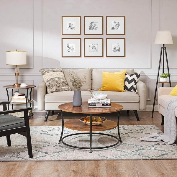 Jamila Couchtisch 80 cm - Braun/Schwarz