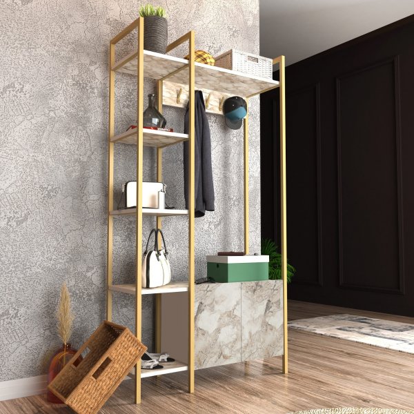 Doga Flurmöbel - Weiß/Gold Doga Flurmöbel - Weiß/Gold