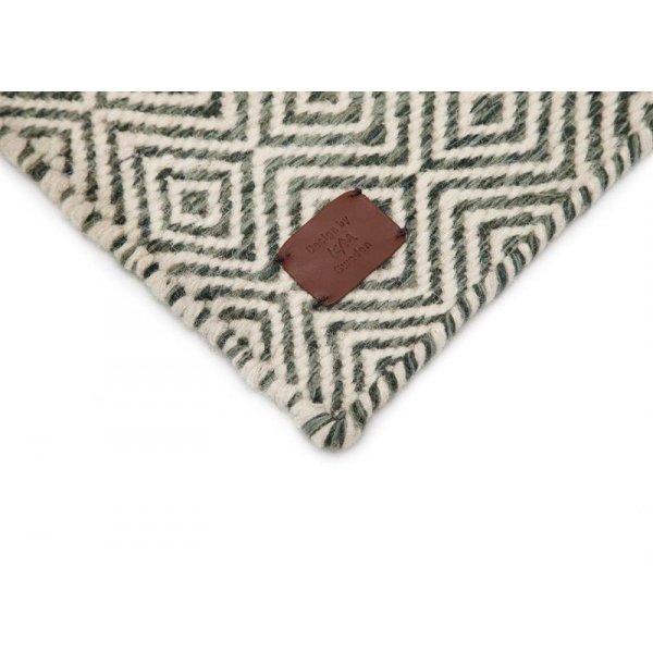 Handgefertigter Teppich Toby - Olivgrn
