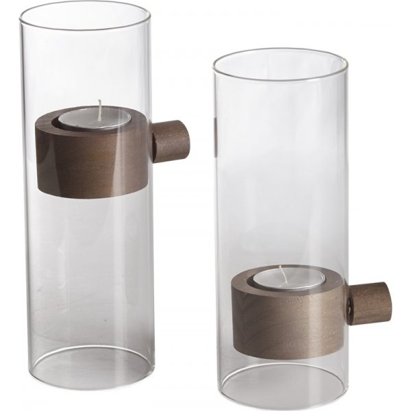 Elvin Kerzenlaterne 2er-Pack, 9 x 7 x 20 / 9 x 7 x 18 cm - Glas/Braun Elvin Kerzenlaterne 2er-Pack, 9 x 7 x 20 / 9 x 7 x 18 cm - Glas/Braun