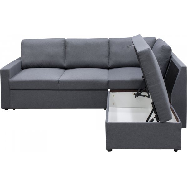 Schlafsofa Dream mit Stauraum (Ecksofa) rechts - Dark Grey