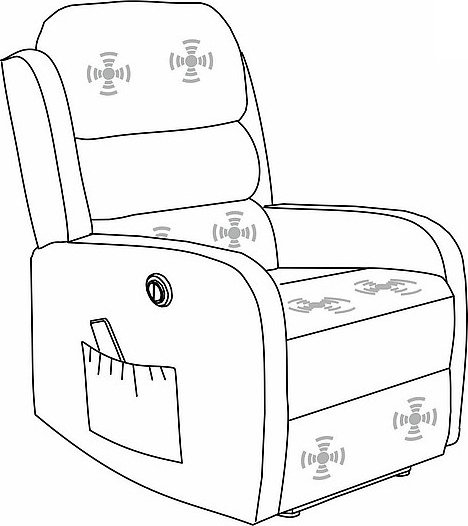 Pegaz Relaxsessel mit Massagefunktion - Grauer Samt Pegaz Relaxsessel mit Massagefunktion - Grauer Samt