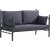 Lalas 2-Sitzer Outdoor-Sofa - Schwarz/Anthrazit + Mbelpflegeset fr Textilien