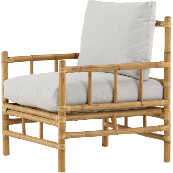 Sessel aus Rohrgeflecht - Hellgrau/Natur Sessel aus Rohrgeflecht - Hellgrau/Natur